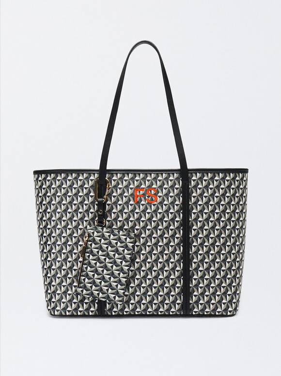 Personalized Printed Tote Bag M, Black, hi-res