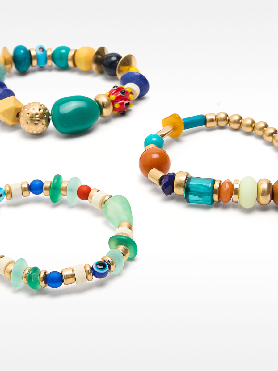 Multicolor elastic bracelet set