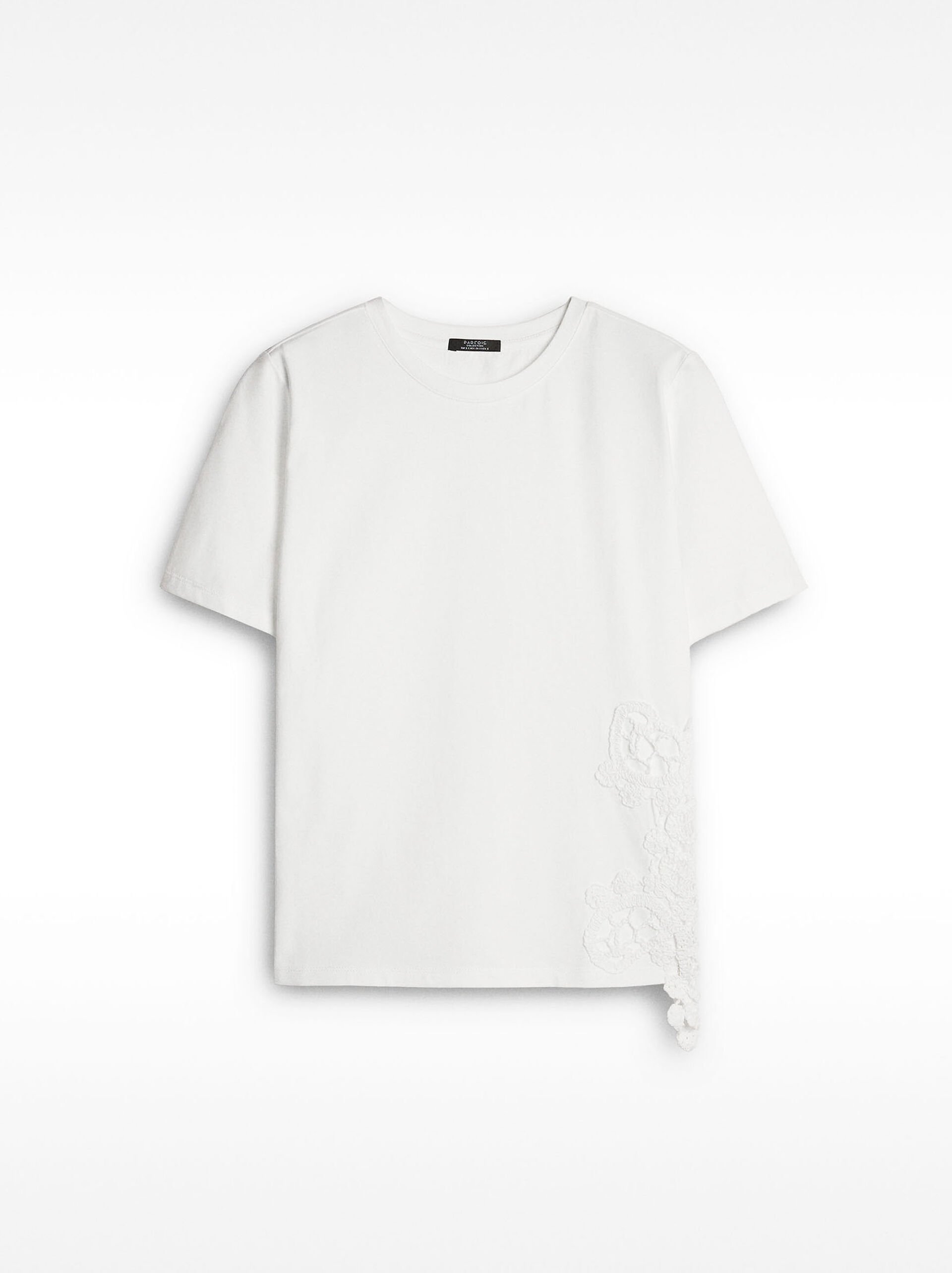 100% cotton embroidered T-shirt image number 6.0