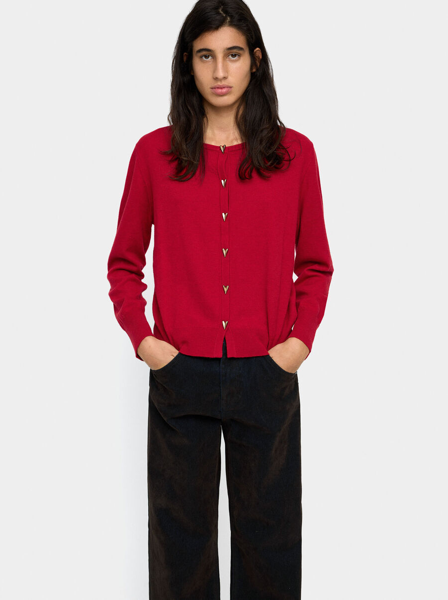 Cárdigan de punto botones corazones