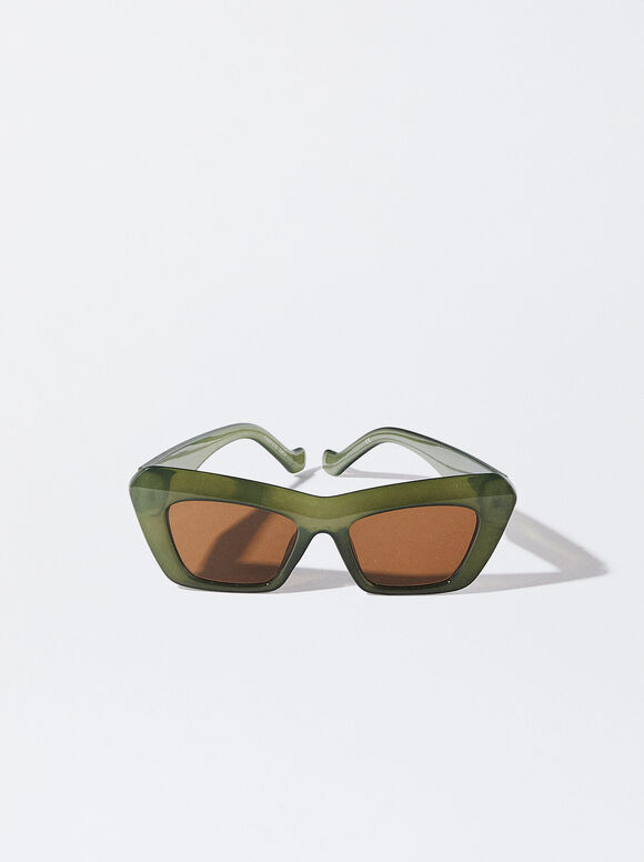 Cat Eye Sunglasses, Green, hi-res