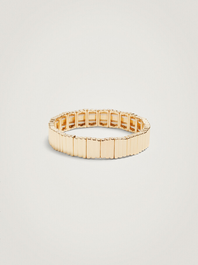 Gold-Toned Elasticated Bracelet, Golden, hi-res