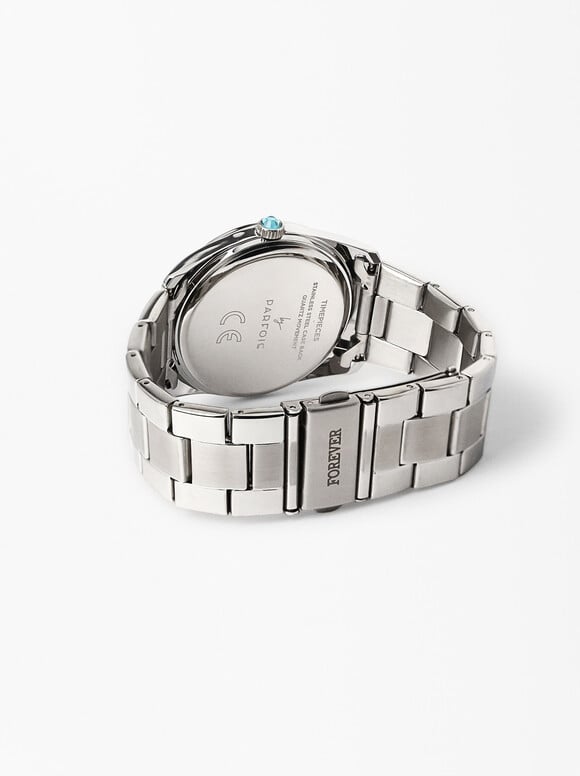 Personalized Watch With Crystals, Silver, hi-res