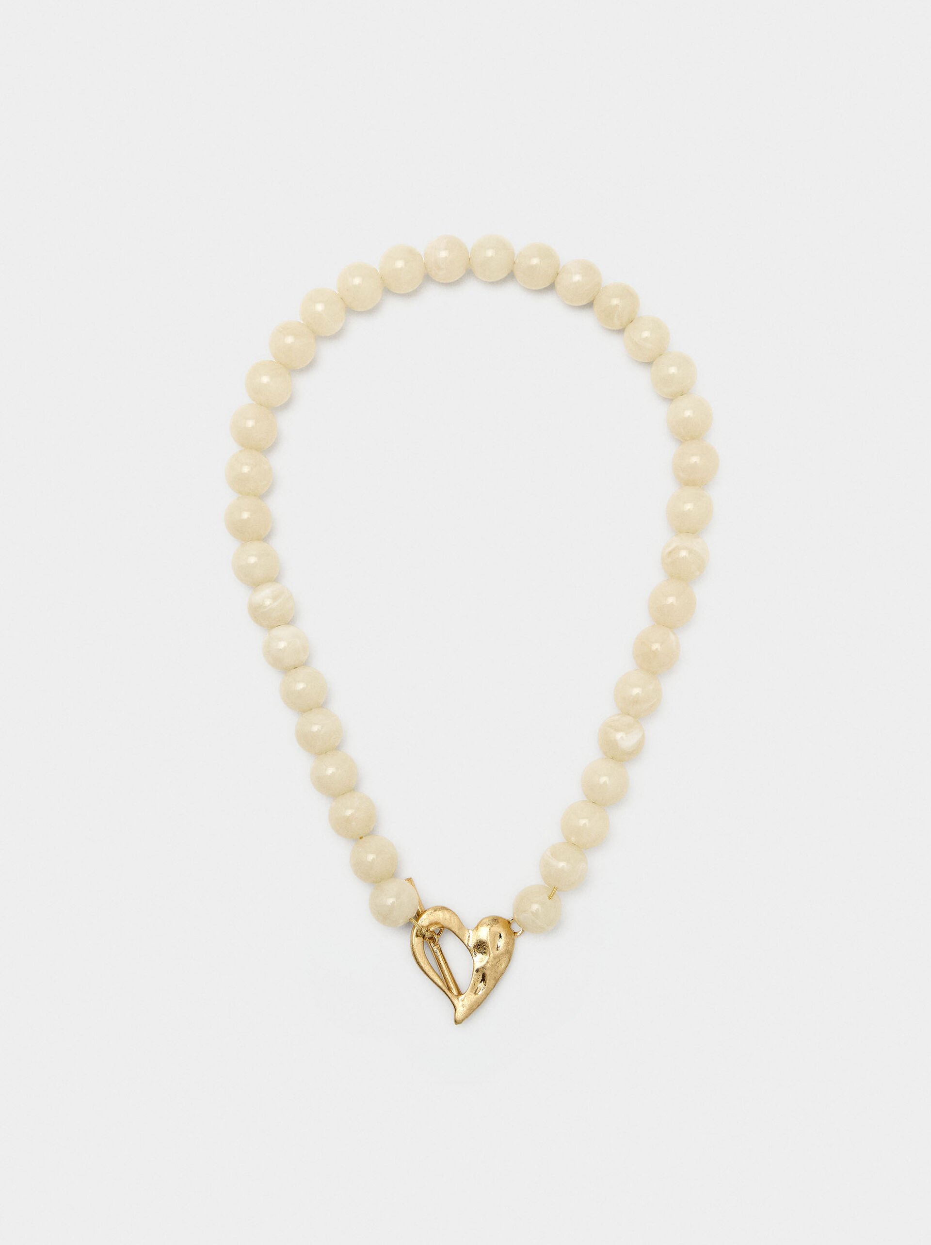 Short necklace with beads stone effect image number 0.0