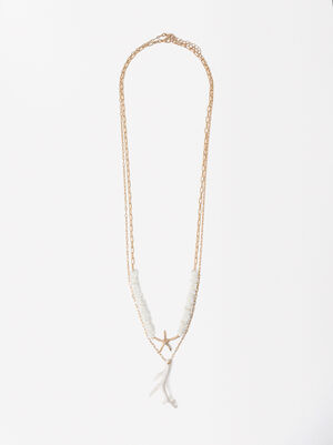 Double Shell Gold Necklace image number 0.0