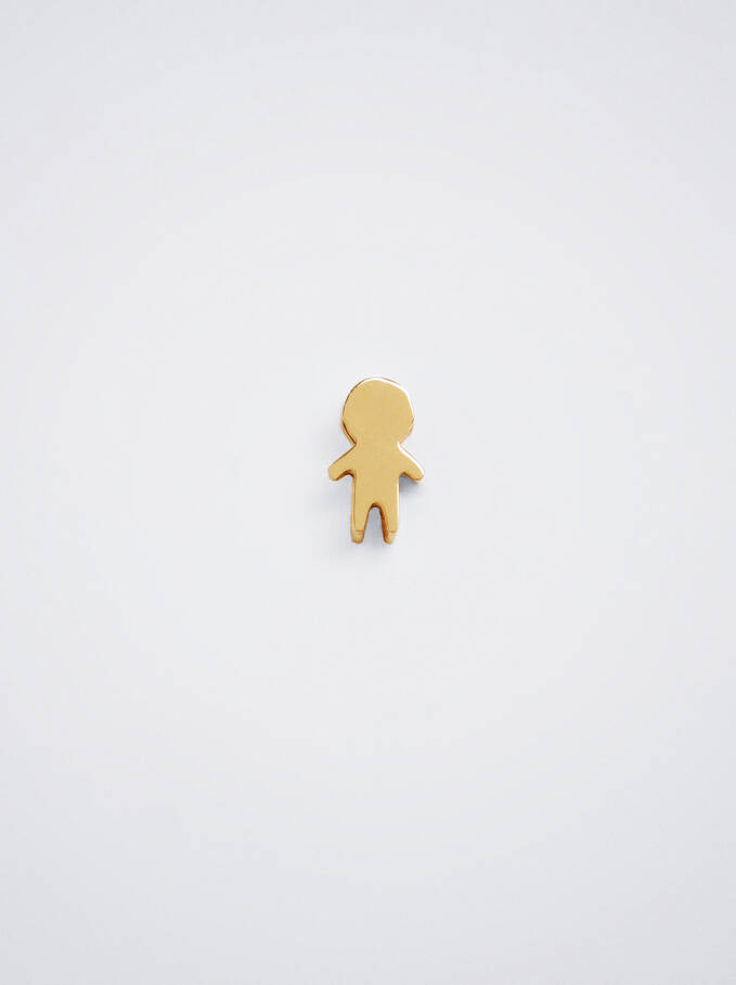 Stainless Steel Boy Charm, Golden, hi-res