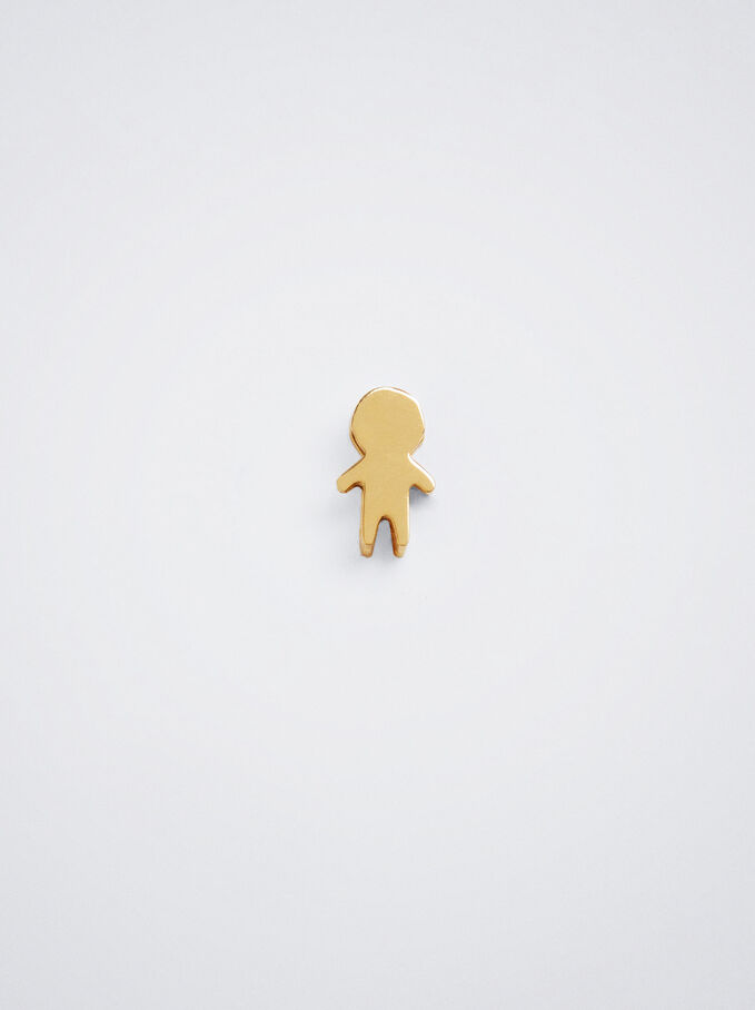 Stainless Steel Boy Charm, Golden, hi-res