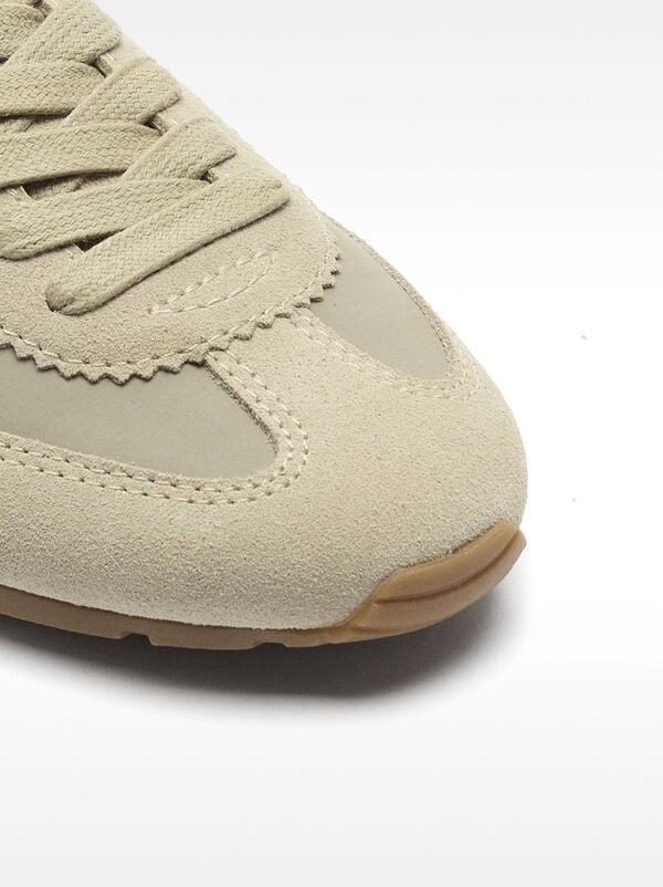 Combined leather sneakers