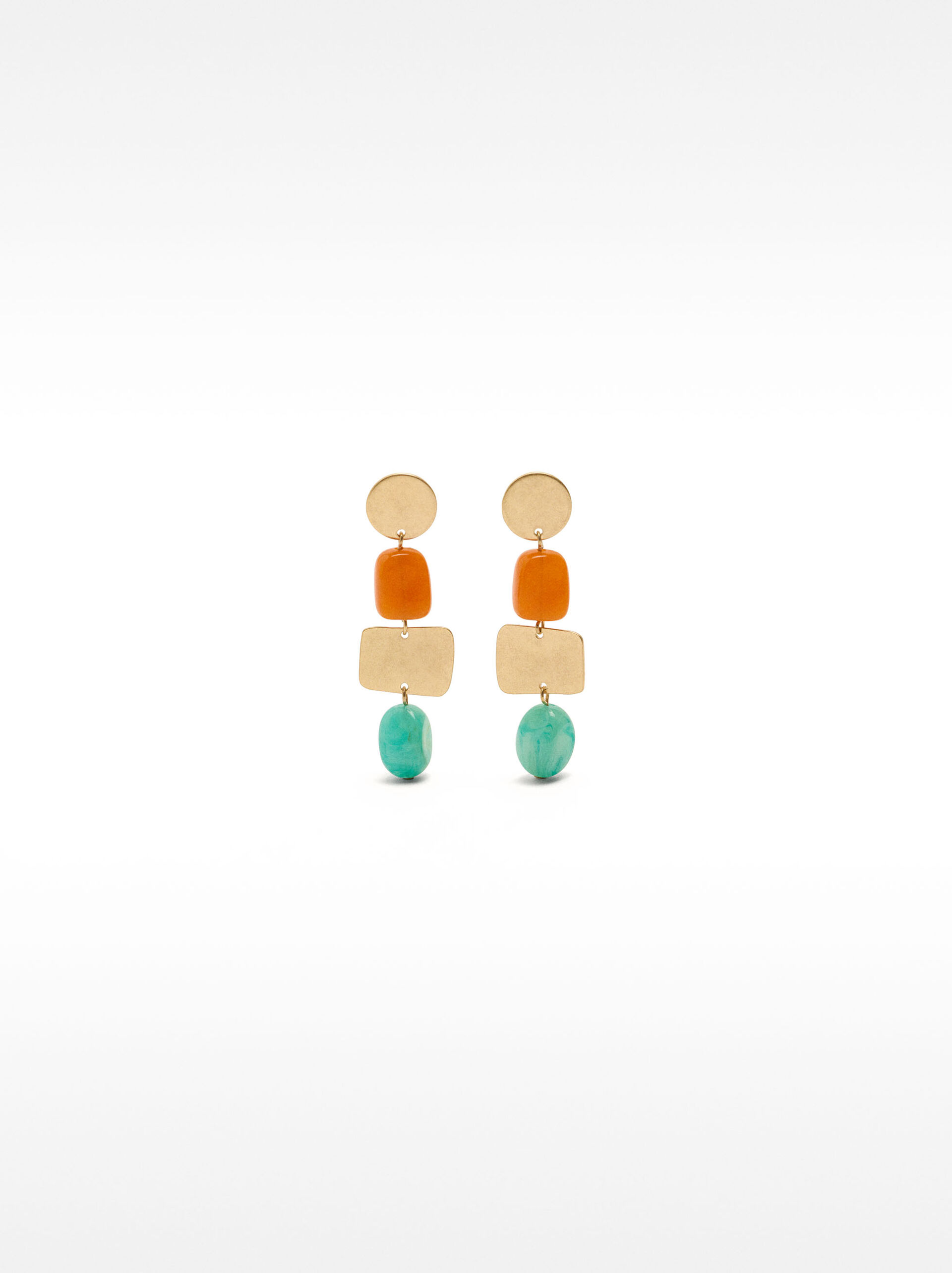 Geometric earrings with a stone effect image number 0.0