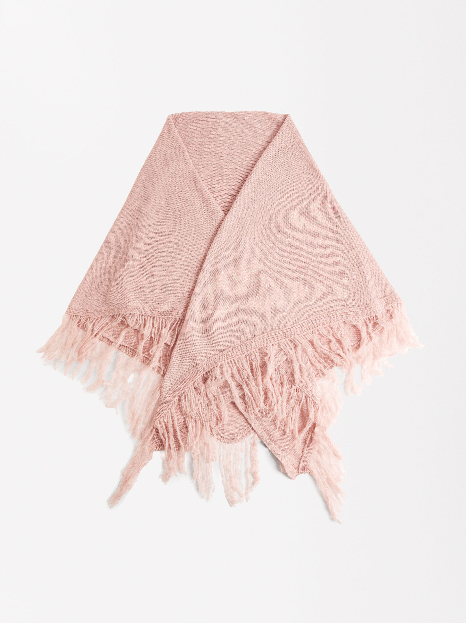 Fringed wool blend shawl image number 0.0