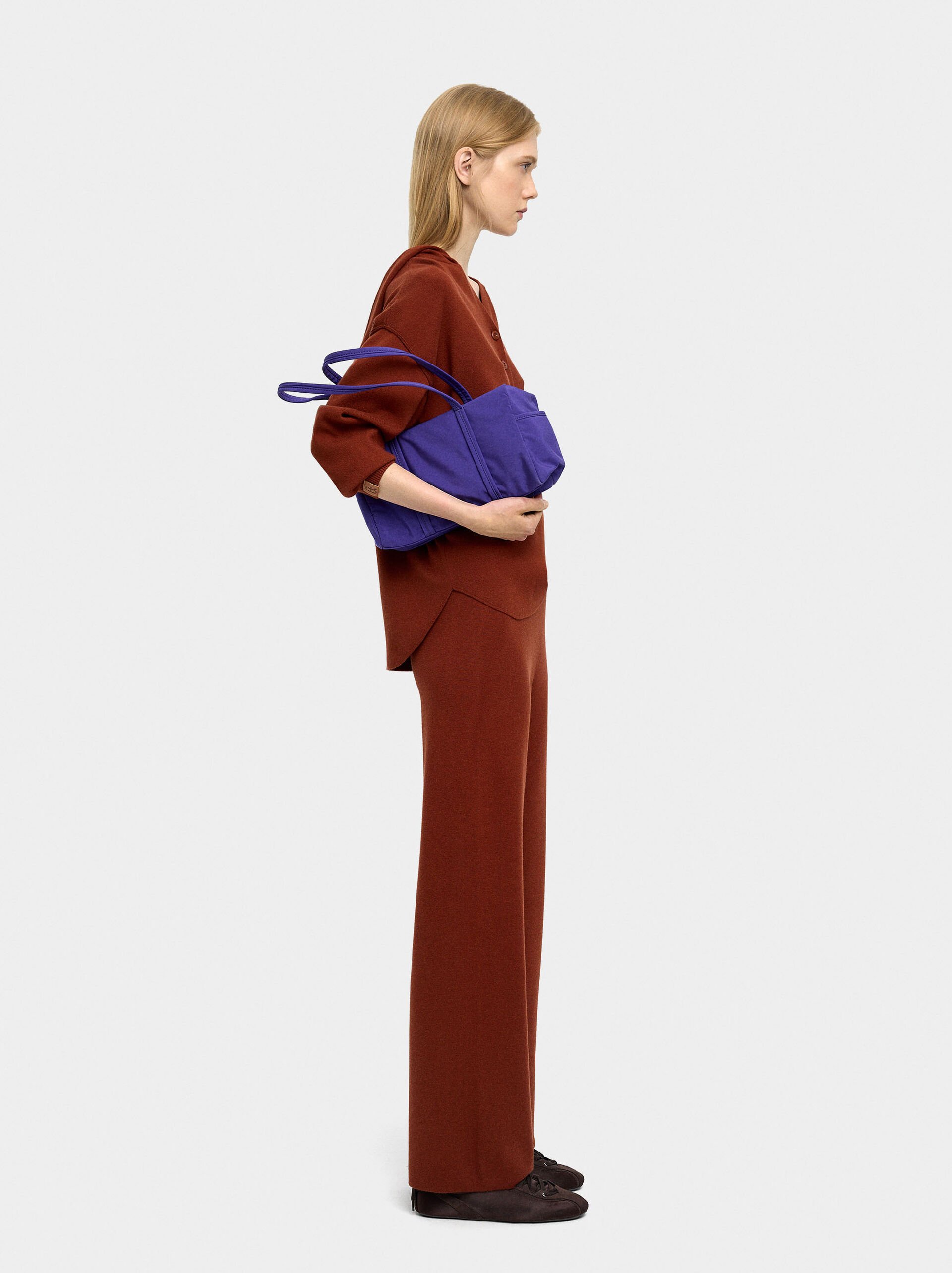 Elastic waist knit pants image number 0.0