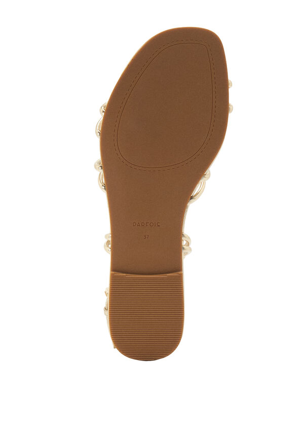 Flat Sandal Leather Buckle, Camel, hi-res