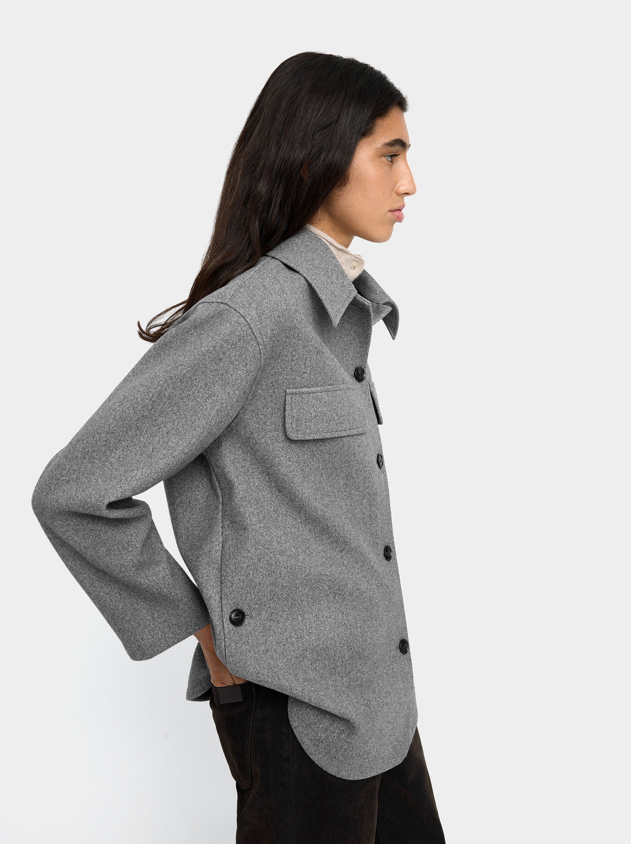 Overshirt with lapels image number 2.0
