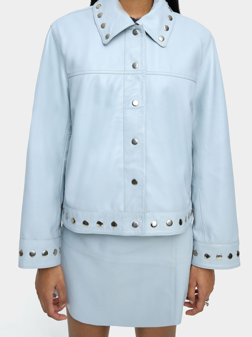 Leather jacket with studs