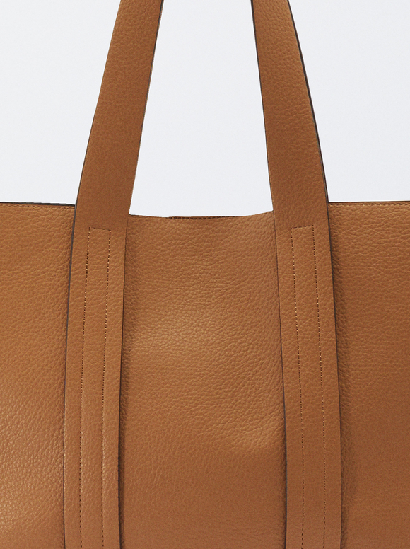 Personalized Everyday Tote Bag , Camel, hi-res