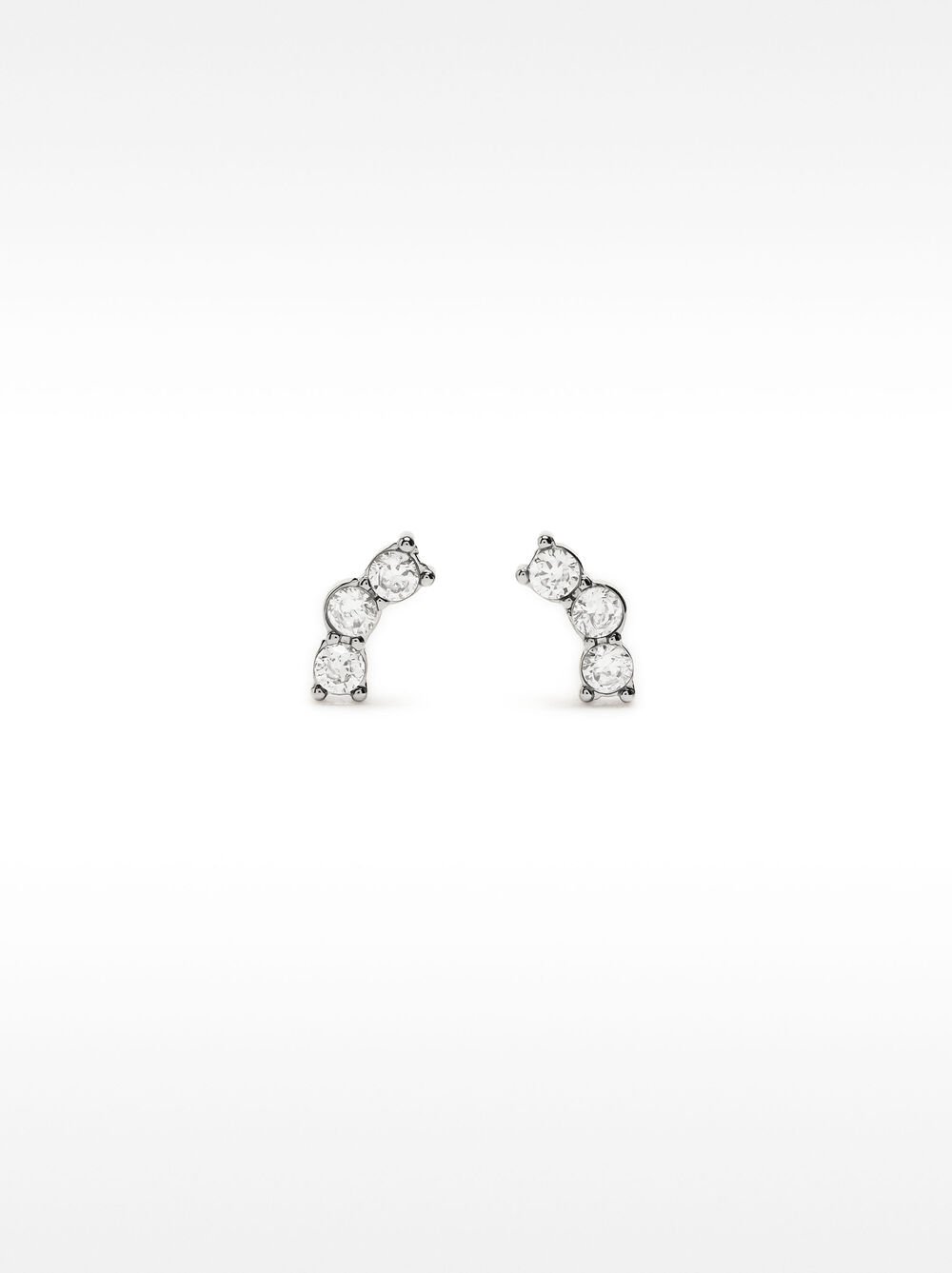 Pendientes cortos con cristales - acero inoxidable