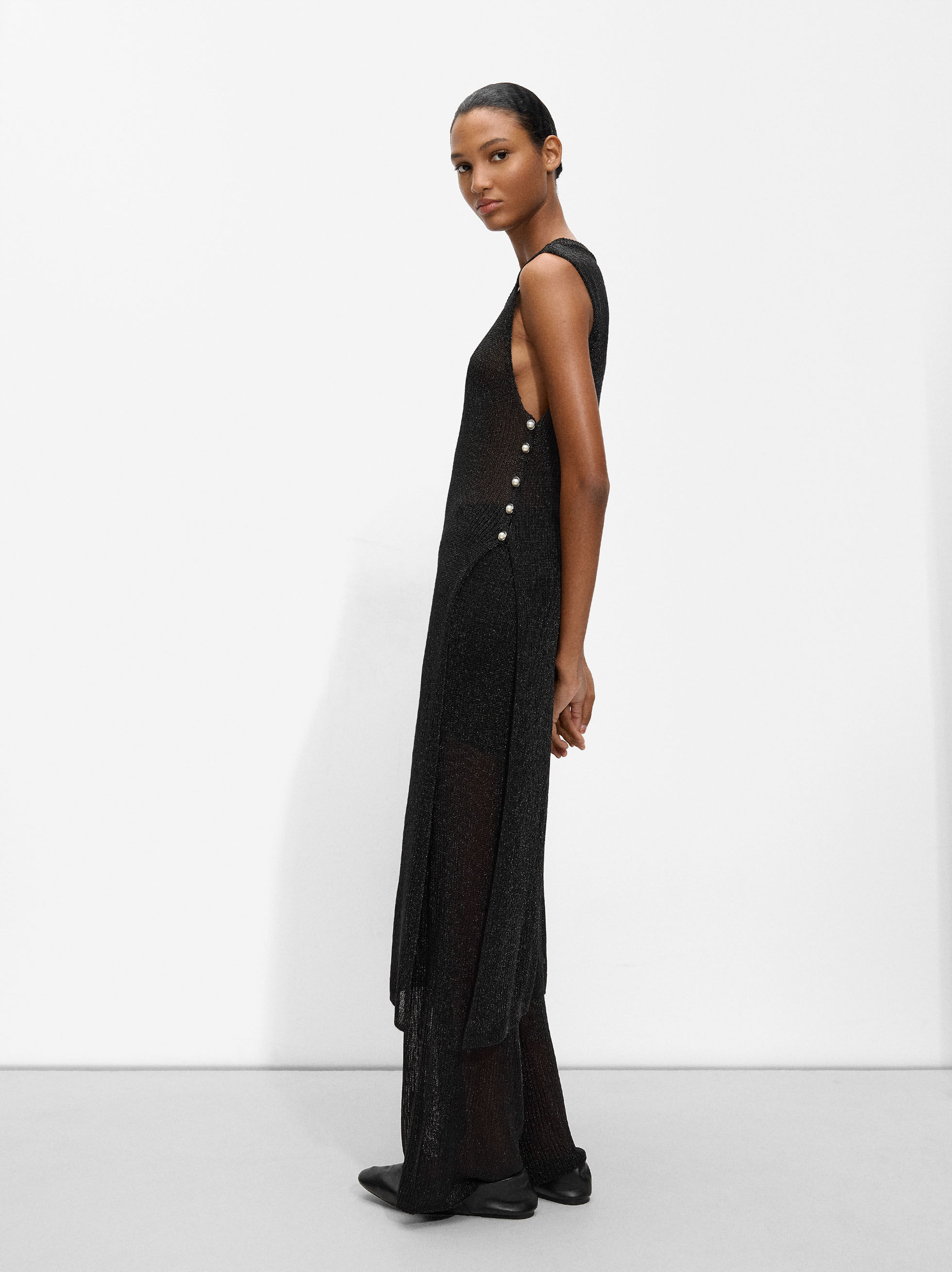 Robe Semi Transparente Avec Ouverture Laterale Noir Parfois