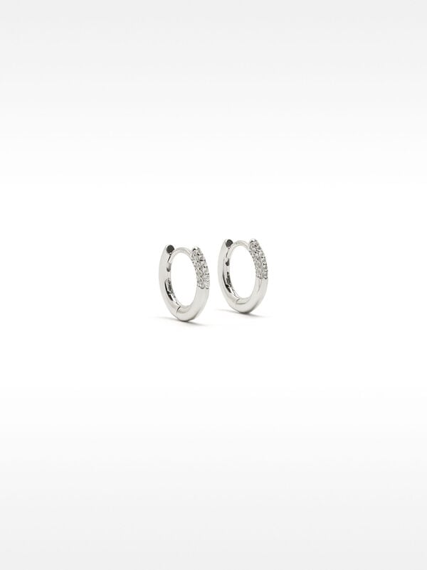 Hoop earrings with zirconia - 925 sterling silver