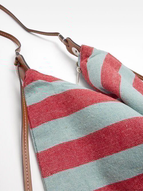 Bolso de hombro de algodón a rayas