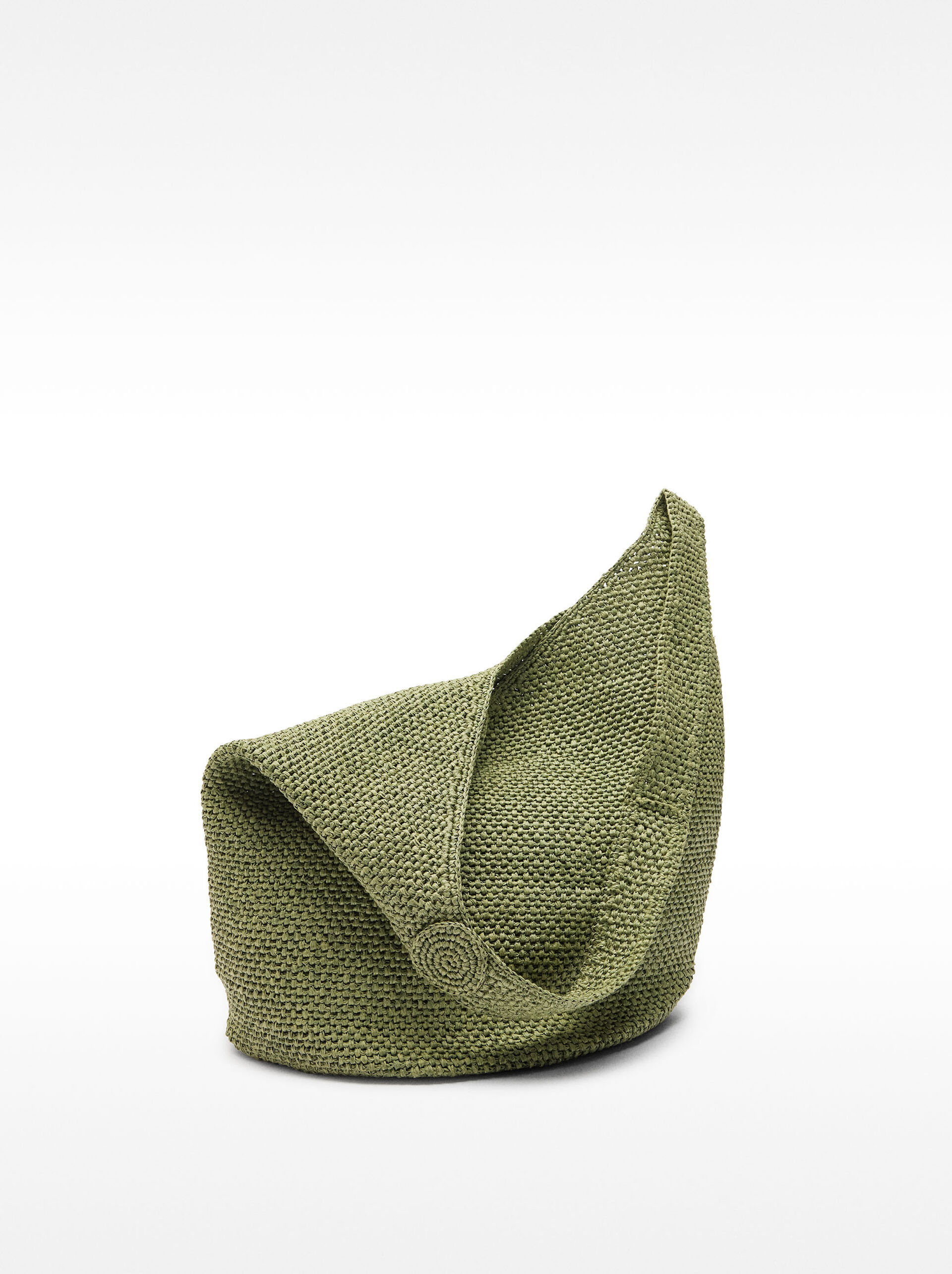 Straw-effect shoulder bag with side detail image number 3.0
