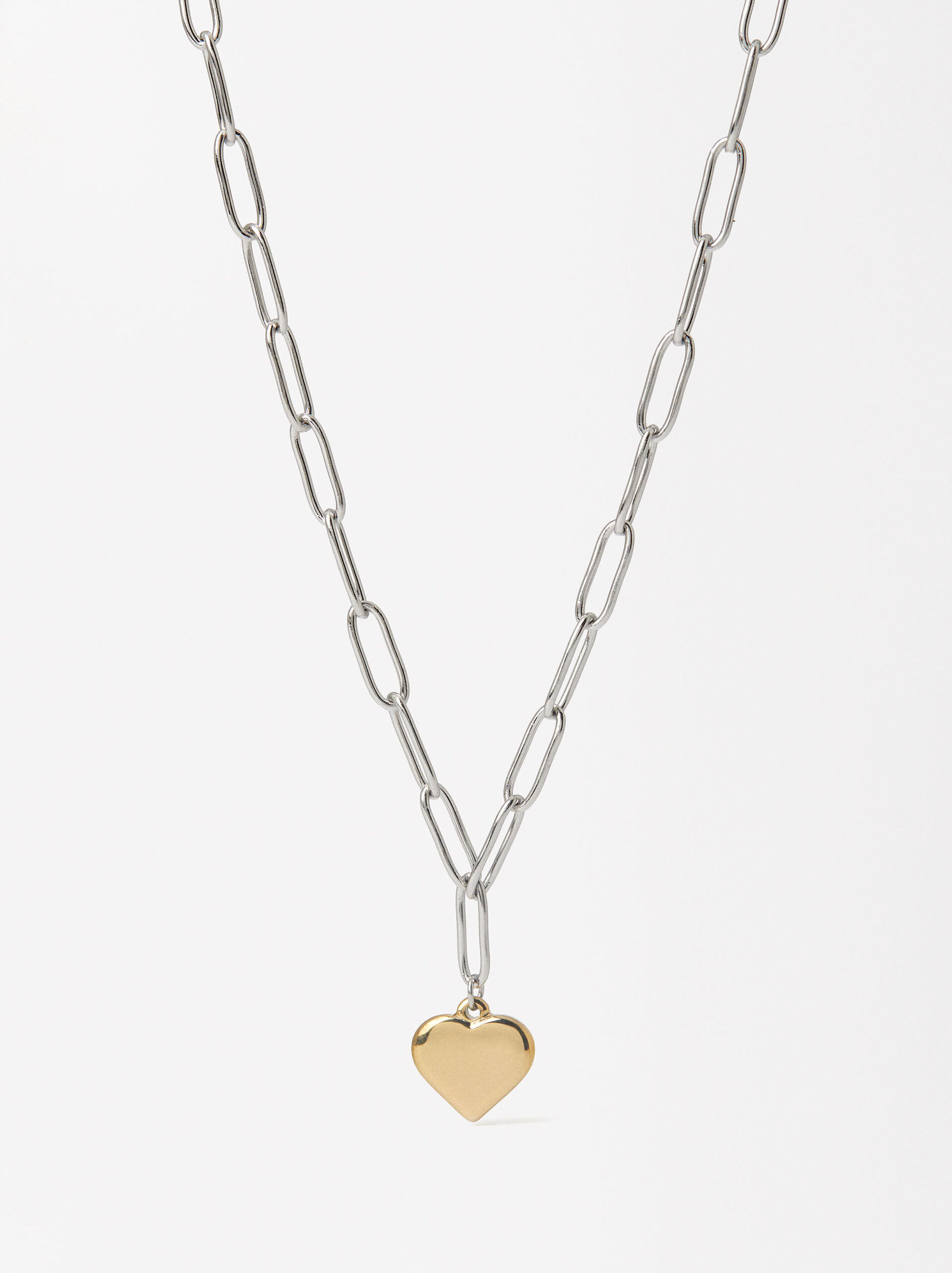 Heart Link Necklace - Stainless Steel image number 2.0