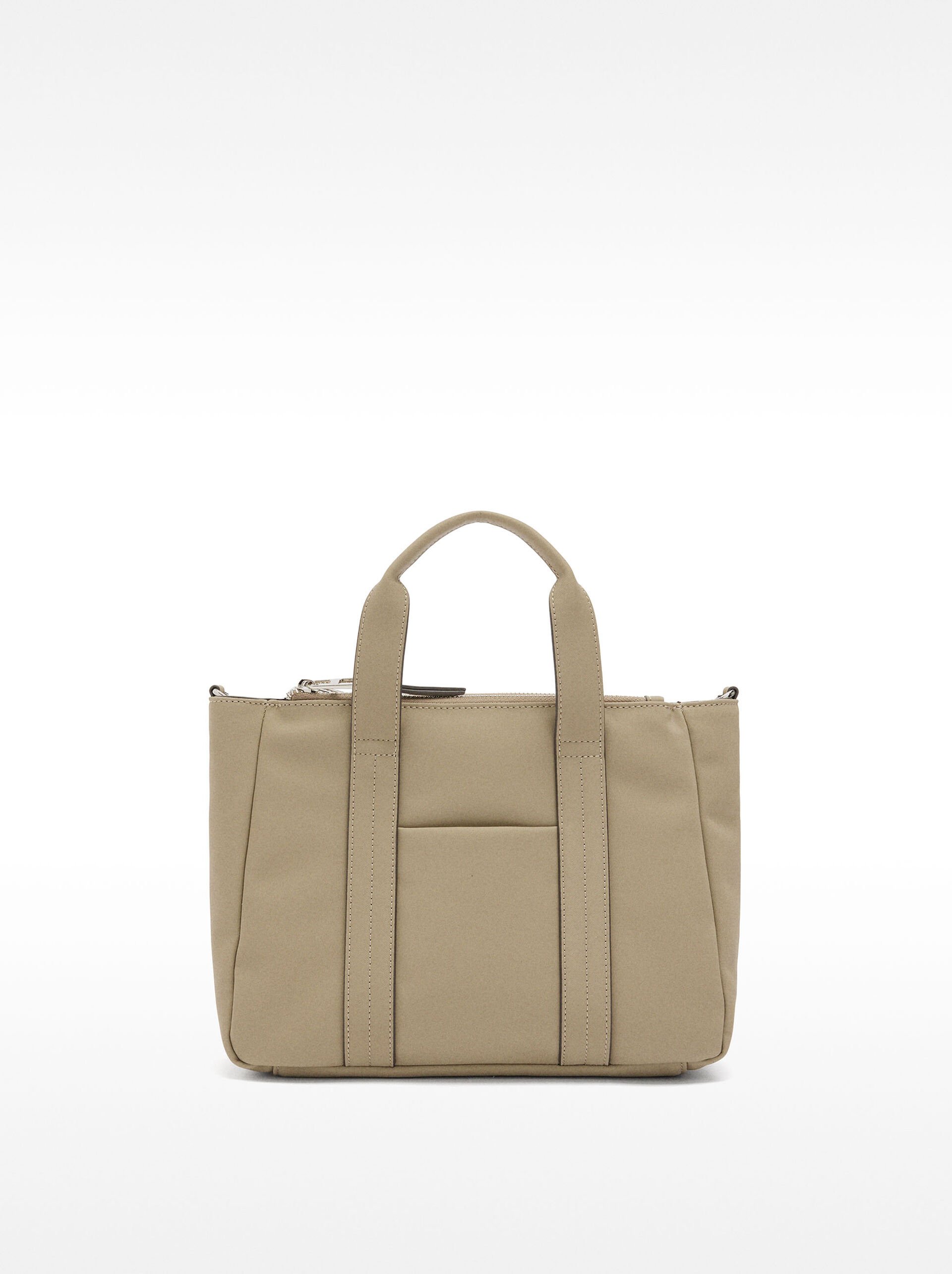 Bolso tote de efecto nylon con asa bandolera image number 0.0