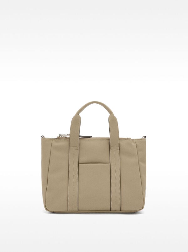 Nylon effect tote bag with shoulder strap