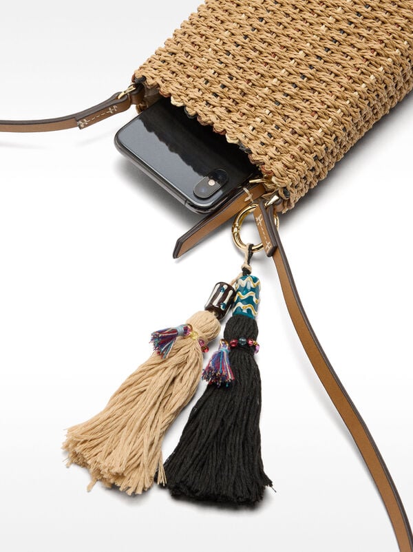 Straw effect phone bag