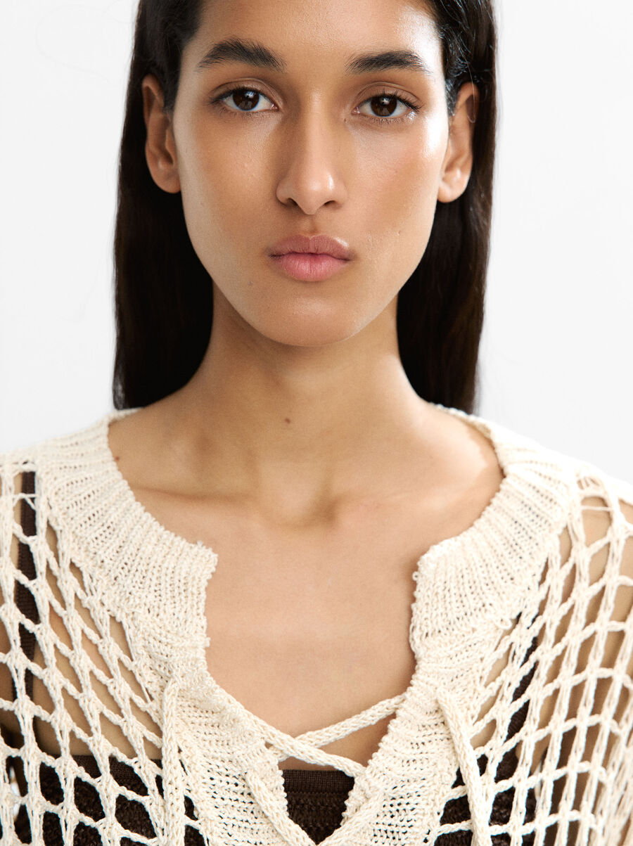 Open knit sweater