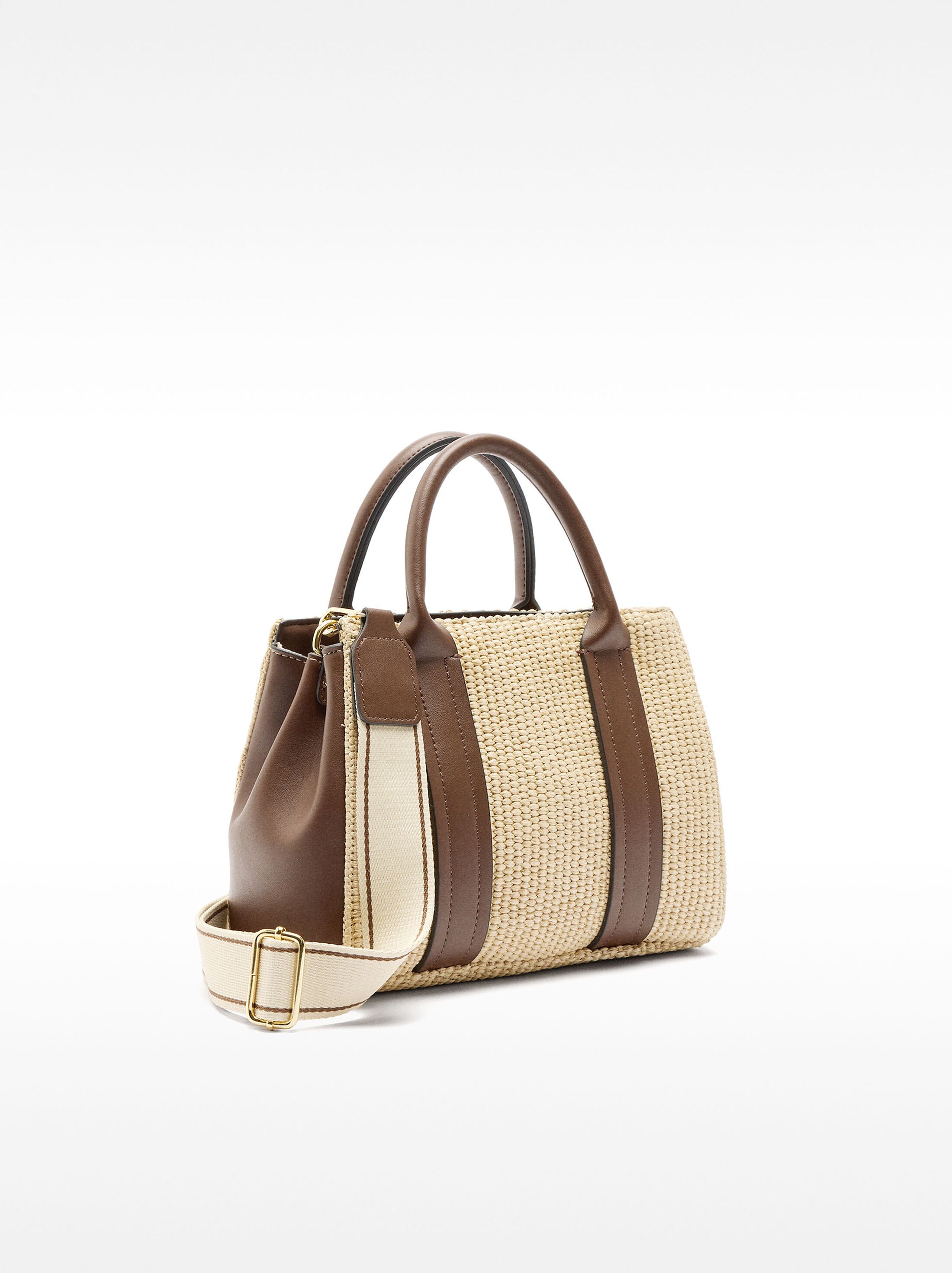 Raffia effect tote bag image number 2.0