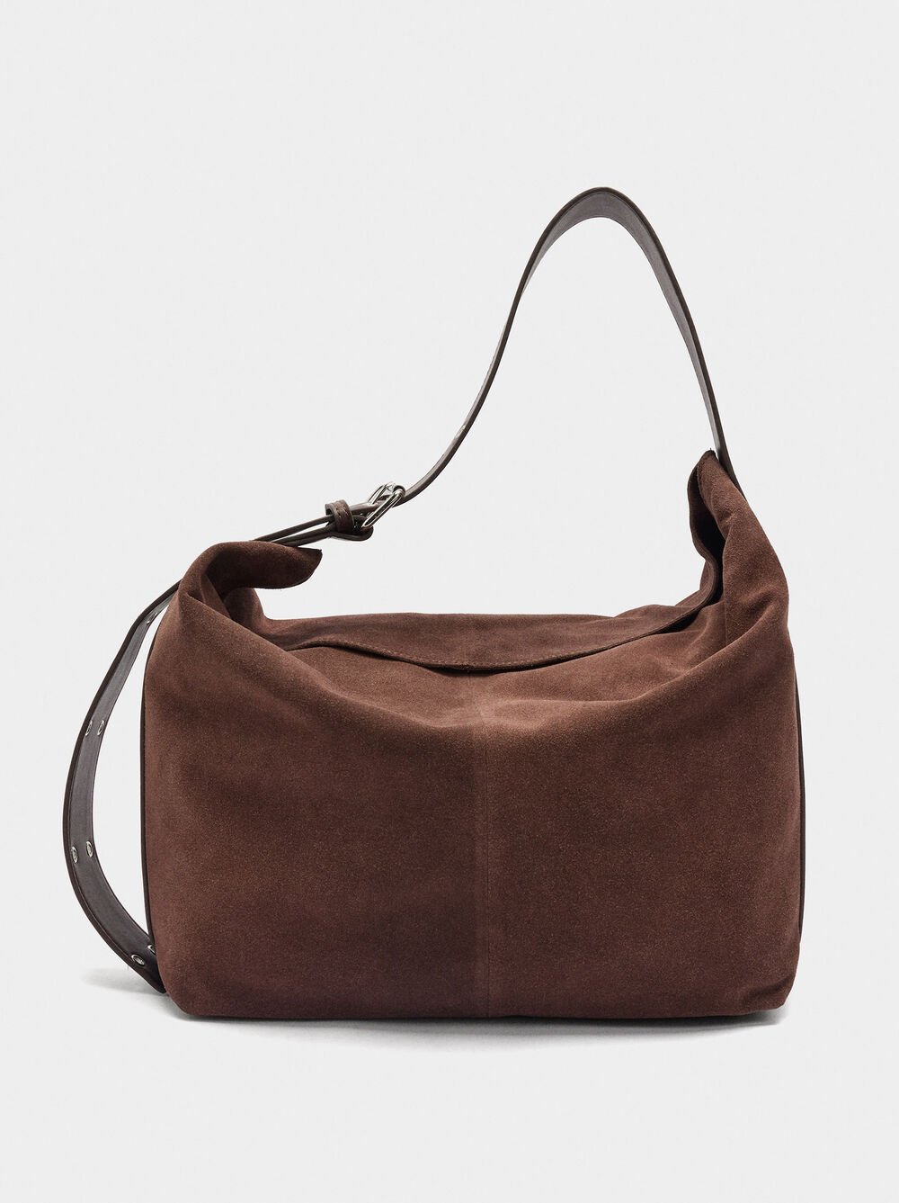 Suede leather shoulder bag L