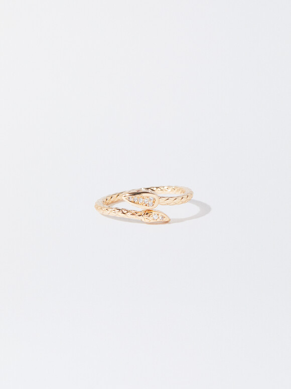 Golden Snake Ring, Multicolor, hi-res