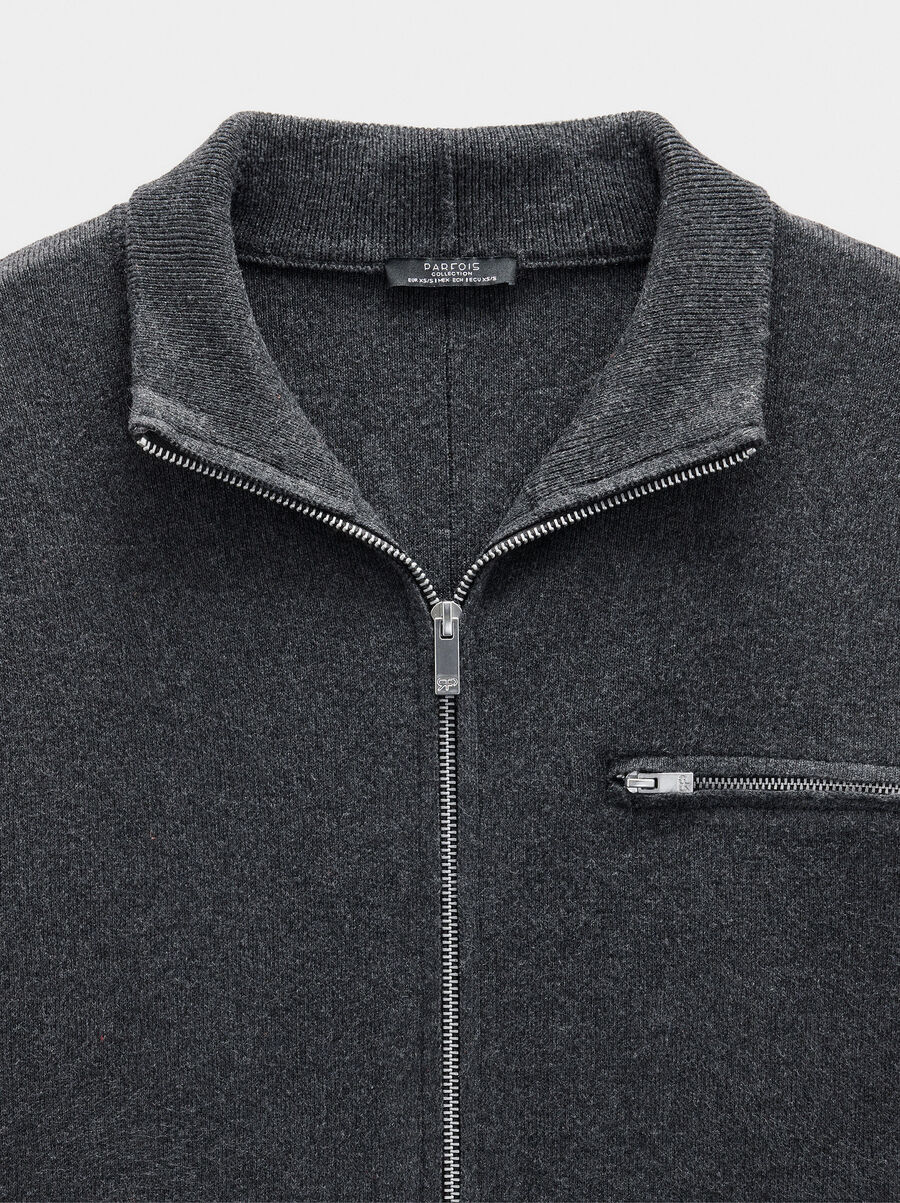 Cárdigan de punto con cierre de cremallera