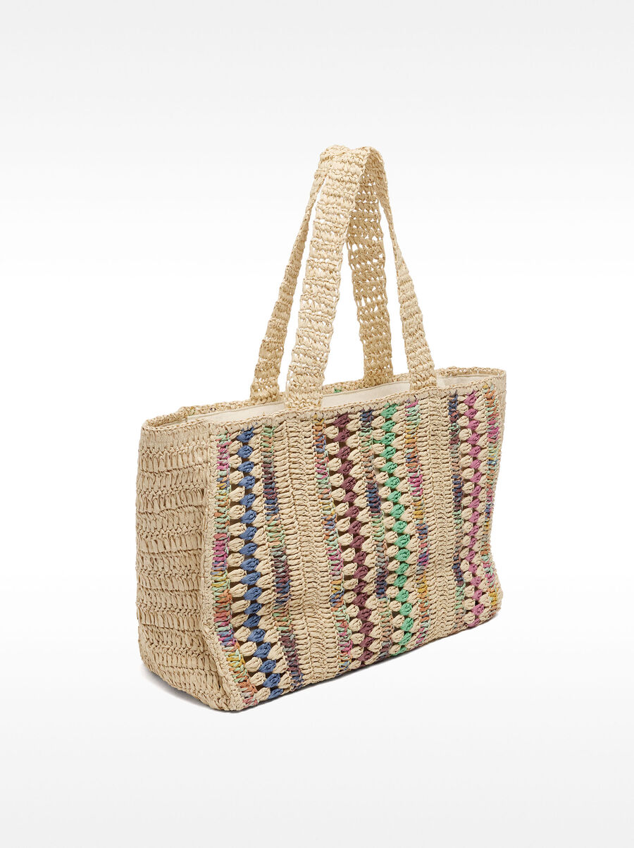 Bolso shopper multicolor de efecto rafia