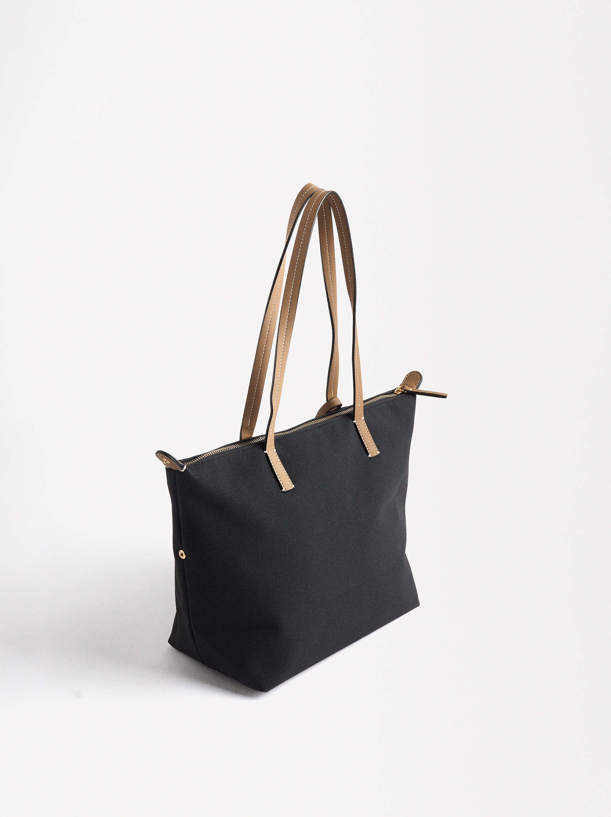 Shopper Bag With Charm Black Parfois