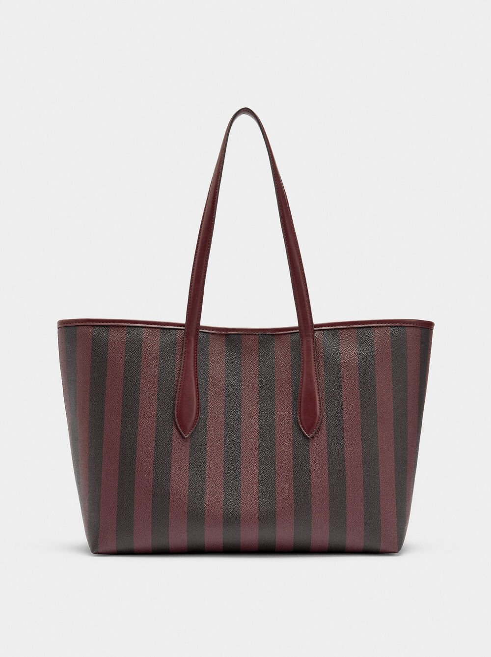 Shopper-Tasche mit Streifen und abnehmbarer Tasche