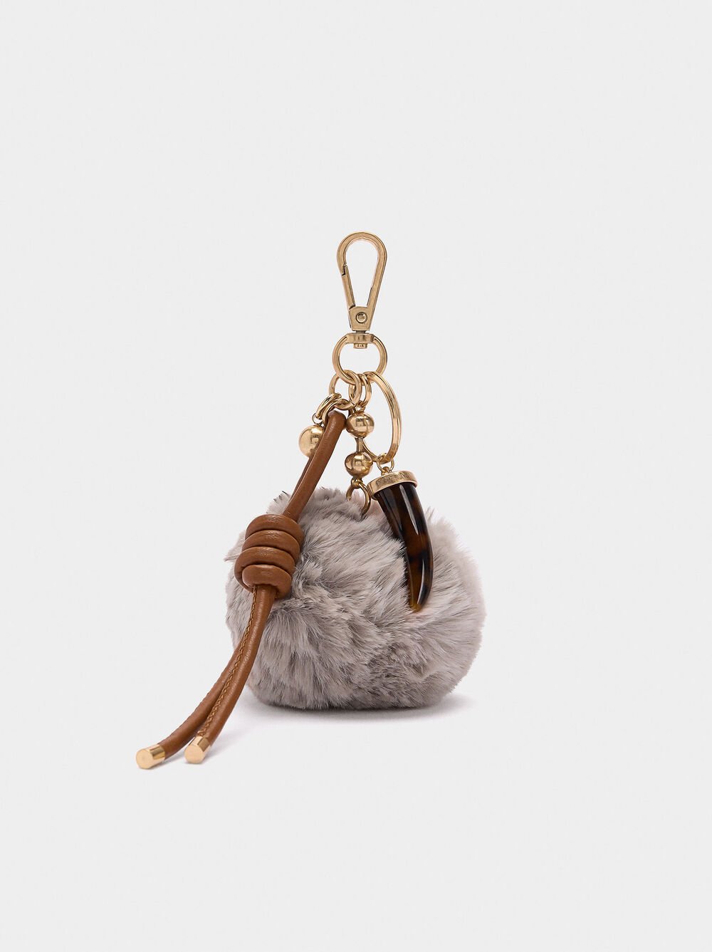 Keychain charm pompom with cord