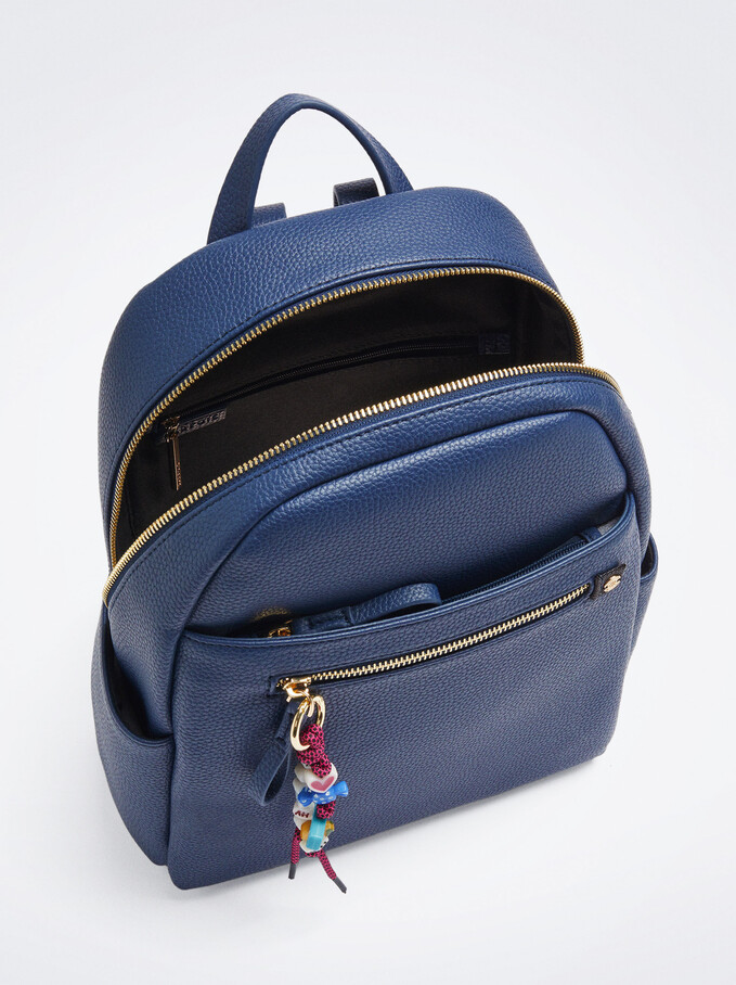 Backpack With Pendant, Navy, hi-res
