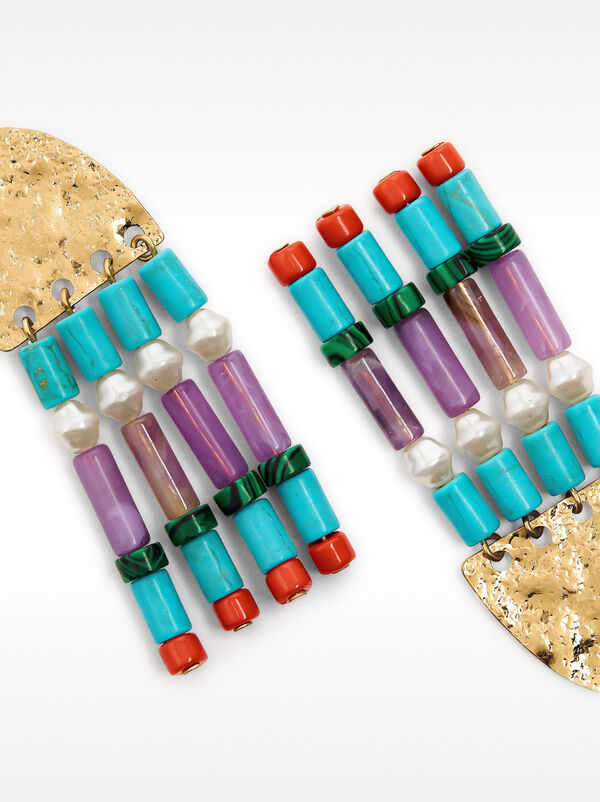 Long earrings with stones
