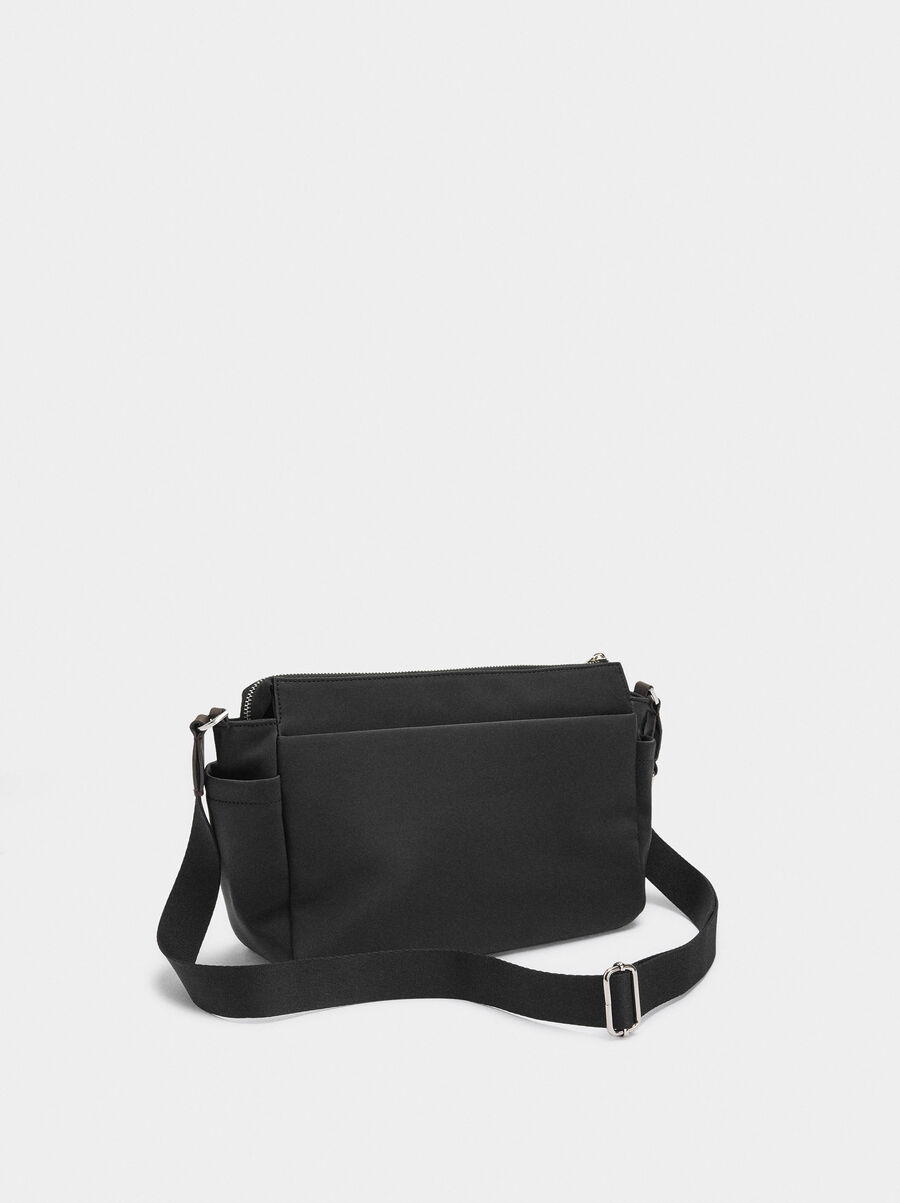 Crossbody bag with nylon effect