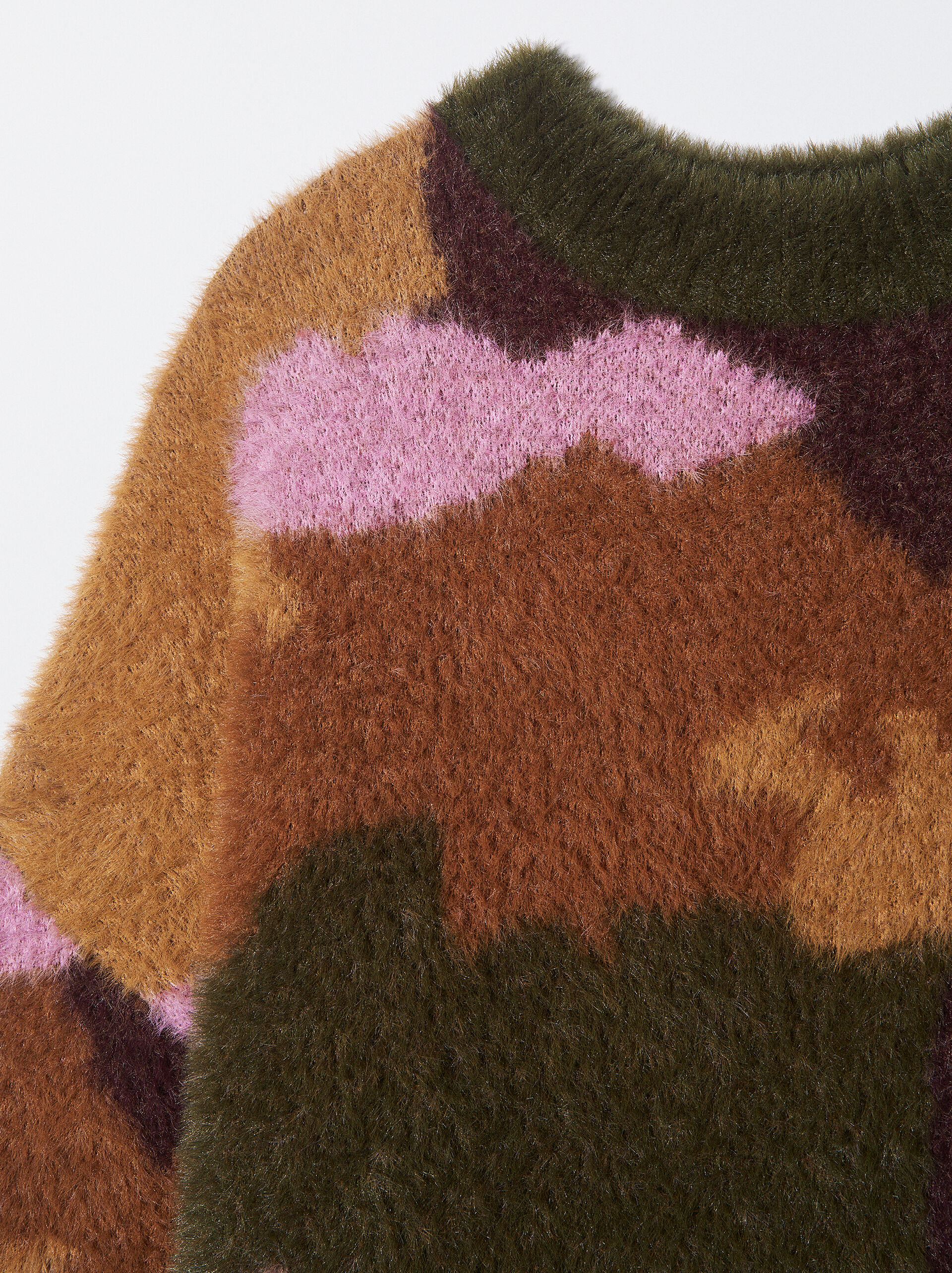 Fur Effect Jacquard Sweater image number 6.0