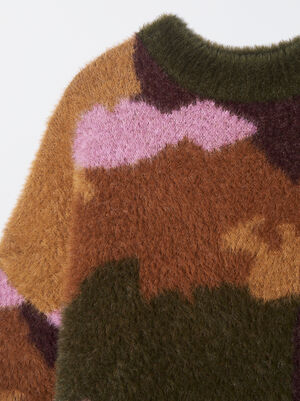 Fur Effect Jacquard Sweater image number 6.0