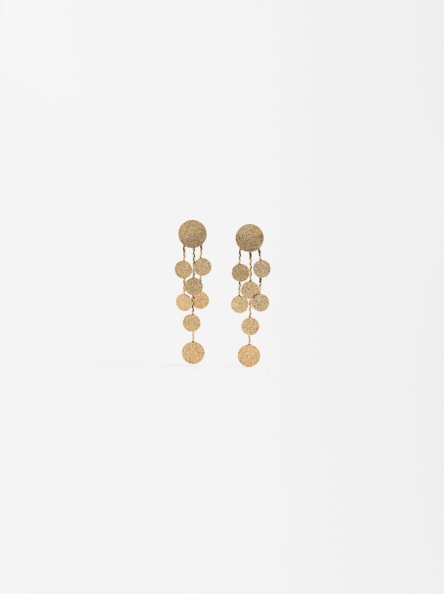 Pendientes largos con círculos
