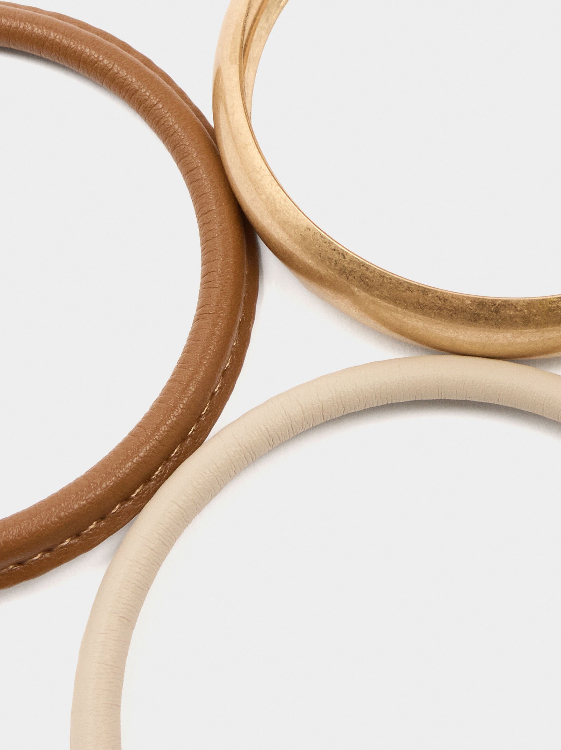 Set of bracelets with leather-effect image number 2.0