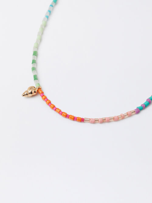 Collier Multicolore Avec Perles Fantaisie