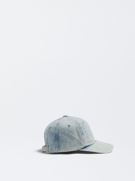 Denim Adjustable Cap, Blue, hi-res