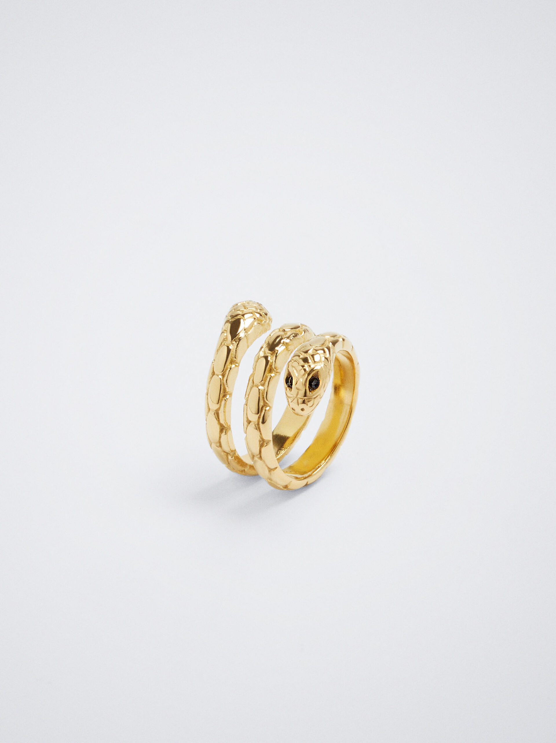 Pinky finger stainless steel ring with snake image number 0.0