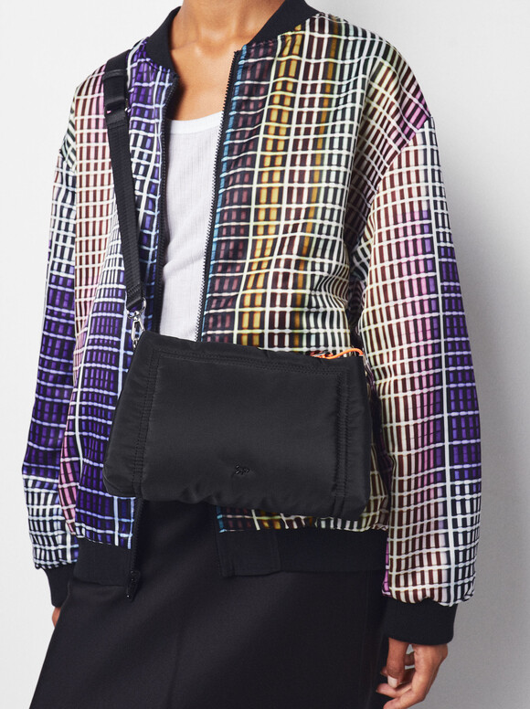 Sac À Bandoulière En Nylon, Noir, hi-res