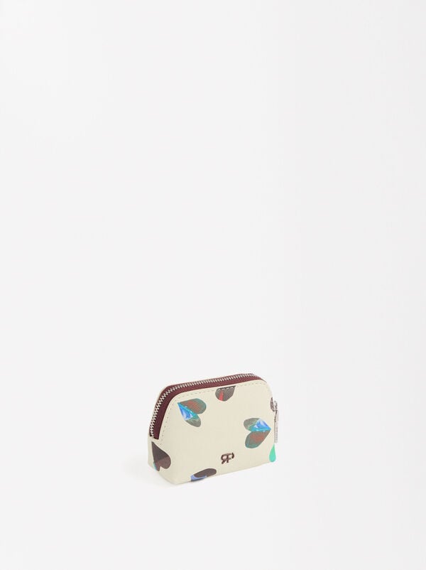 Heart-printed coin purse