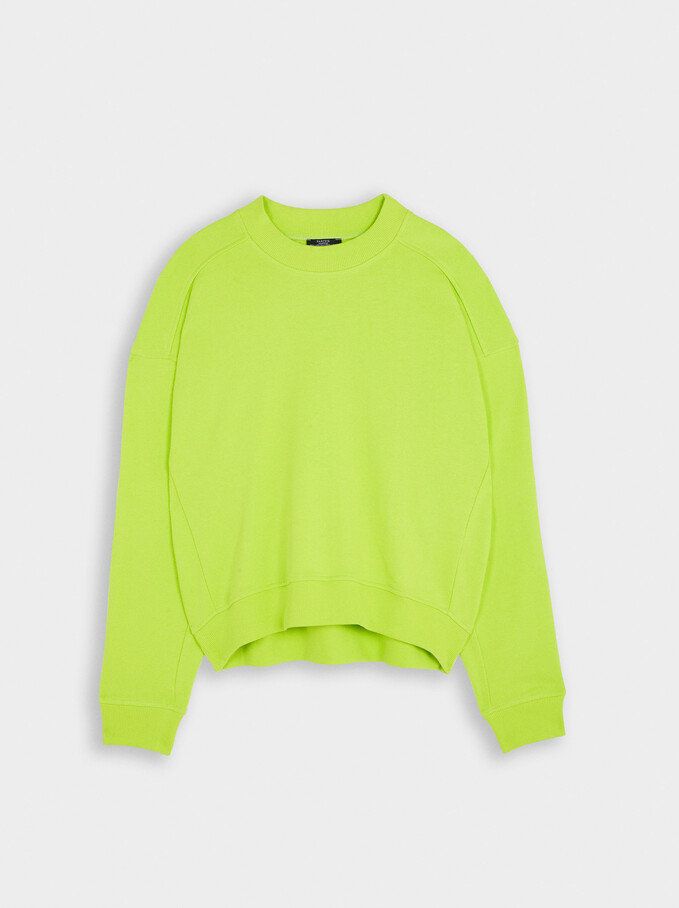 100% Cotton Sweatshirt, Yellow, hi-res